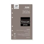 Finocam R498 Recambio Anual 2026 para Agendas Open 2026 - Formato 400 - 91x16x152mm - 1 Dia por Pagina - Color Blanco