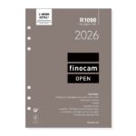 Finocam R1098 Recambio Anual 2026 para Agendas Open 2026 - Formato 1000 - 155x15x215mm - 1 Dia por Pagina - Color Blanco
