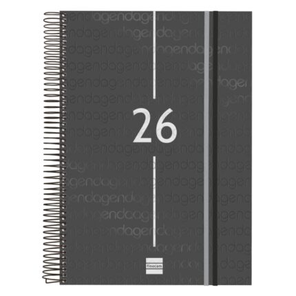 Finocam Year Agenda de Espiral - Tapa Ligera - Formato E40 - 230x29x297mm - 1 Dia por Pagina - Color Negro