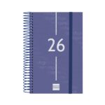 Finocam Year Agenda de Espiral en Catalan - Anual 2026 - Tapa Ligera - Formato E5 - 135x24x181mm - 1 Dia por Pagina - Color Azul