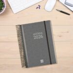Finocam Basics Agenda - Anual 2026 - con Espiral - Personalizable - Formato E10 - 175x29x212mm - 1 Dia por Pagina - Color Gris - immagine 2
