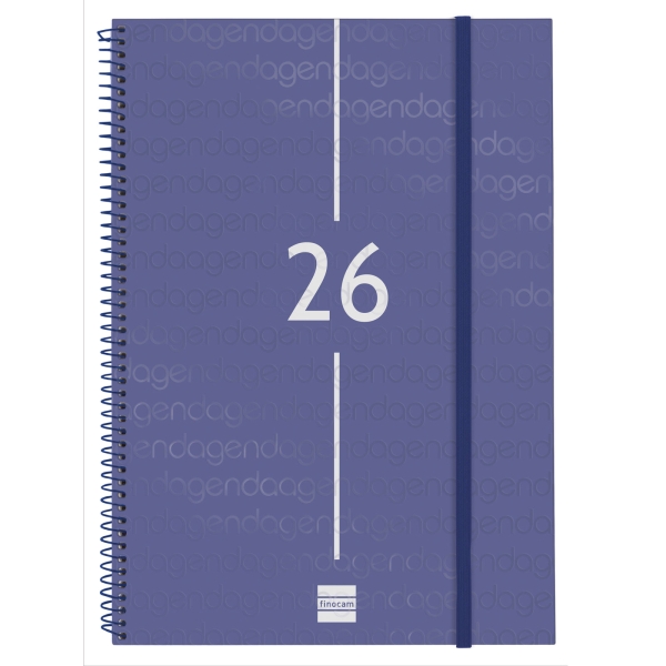 Finocam Year Agenda de Espiral - Anual 2026 - Tapa Ligera - Formato E40 - 217x14x297mm - Semana Vista Horizontal - Color Azul Finocam Year Agenda de Espiral - Anual 2026 - Tapa Ligera - Formato E40 - 217x14x297mm - Semana Vista Horizontal - Color Azul