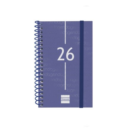 Finocam Year Agenda de Espiral en Catalan - Anual 2026 - Tapa Ligera - Formato E3 - 217x14x297mm - Semana Vista Horizontal - Color Azul