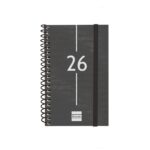 Finocam Year Agenda de Espiral en Catalan - Anual 2026 - Tapa Ligera - Formato E3 - 217x14x297mm - Semana Vista Horizontal - Color Negro