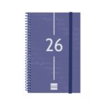 Finocam Year Agenda de Espiral en Catalan - Anual 2026 - Tapa Ligera - Formato E5 - 217x14x297mm - Semana Vista Horizontal - Color Azul
