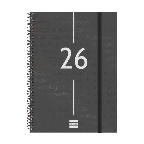 Finocam Year Agenda de Espiral en Catalan - Anual 2026 - Tapa Ligera - Formato E10 - 162x14x212mm - Semana Vista en Vertical - Color Negro Finocam Year Agenda de Espiral en Catalan - Anual 2026 - Tapa Ligera - Formato E10 - 162x14x212mm - Semana Vista en Vertical - Color Negro