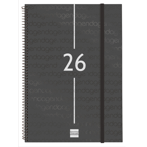 Finocam Year Agenda de Espiral en Catalan - Anual 2026 - Tapa Ligera - Formato E40 - 217x14x297mm - Semana Vista en Vertical - Color Negro Finocam Year Agenda de Espiral en Catalan - Anual 2026 - Tapa Ligera - Formato E40 - 217x14x297mm - Semana Vista en Vertical - Color Negro