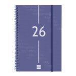 Finocam Year Agenda de Espiral - Anual 2026 - Tapa Ligera - Formato E11 - 172x14x242mm - Semana Vista en Vertical - Color Azul