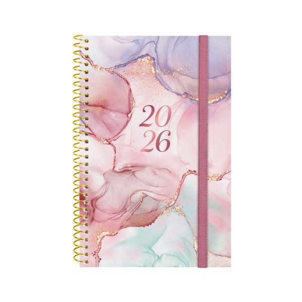 Finocam Design Collection Agenda de Espiral - Anual 2026 - Tapa Ligera - Formato E5 - 124x14x181mm - Semana Vista Horizontal - Color Varios