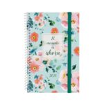 Finocam Design Collection Agenda de Espiral - Anual 2026 - Tapa Ligera - Formato E5 - 124x14x181mm - Semana Vista Horizontal - Tematica de Flores