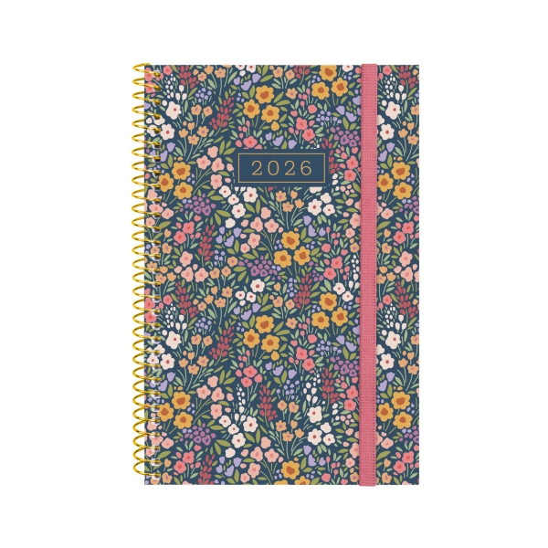 Finocam Design Collection Agenda de Espiral - Anual 2026 - Tapa Ligera - Formato E5 - 124x14x181mm - Semana Vista Horizontal - Tematica de Flores Finocam Design Collection Agenda de Espiral - Anual 2026 - Tapa Ligera - Formato E5 - 124x14x181mm - Semana Vista Horizontal - Tematica de Flores