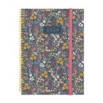 Finocam Design Collection Agenda de Espiral - Anual 2026 - Tapa Ligera - Formato E10 - 162x14x212mm - Semana Vista Horizontal - Tematica de Flores