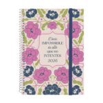 Finocam Design Collection Agenda de Espiral en Catalan - Anual 2026 - Tapa Ligera - Formato E10 - 162x14x212mm - Semana Vista Horizontal - Tematica de Flores