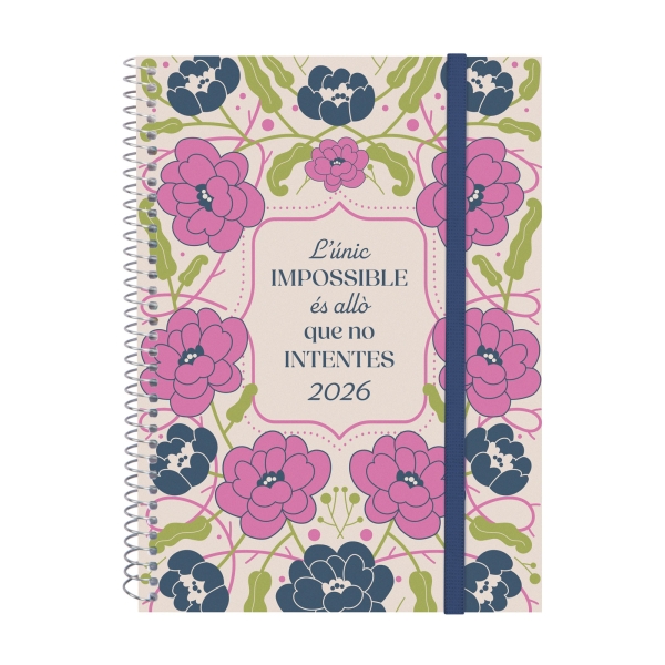 Finocam Design Collection Agenda de Espiral en Catalan - Anual 2026 - Tapa Ligera - Formato E10 - 162x14x212mm - Semana Vista Horizontal - Tematica de Flores Finocam Design Collection Agenda de Espiral en Catalan - Anual 2026 - Tapa Ligera - Formato E10 - 162x14x212mm - Semana Vista Horizontal - Tematica de Flores