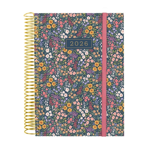Finocam Design Collection Agenda de Espiral - Anual 2026 - Tapa Ligera - Formato E10 - 172x29x212mm - 1 Dia por Pagina - Tematica de Flores Finocam Design Collection Agenda de Espiral - Anual 2026 - Tapa Ligera - Formato E10 - 172x29x212mm - 1 Dia por Pagina - Tematica de Flores