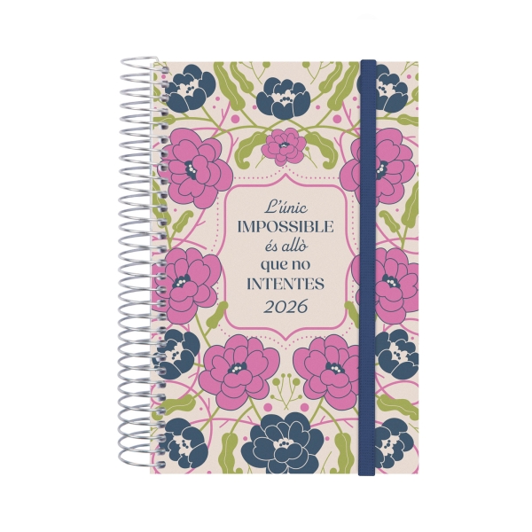 Finocam Design Collection Agenda de Espiral en Catalan - Anual 2026 - Tapa Ligera - Formato E5 - 132x25x181mm - 1 Dia por Pagina - Tematica de Flores Finocam Design Collection Agenda de Espiral en Catalan - Anual 2026 - Tapa Ligera - Formato E5 - 132x25x181mm - 1 Dia por Pagina - Tematica de Flores