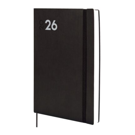 Finocam Dynamic Mara Agenda Profesional en Catalan - Anual 2026 - Tapa Blanda - Cierre con Goma Elastica - Formato Y11 - 169x22x245mm - 1 Dia por Pagina - Color Negro