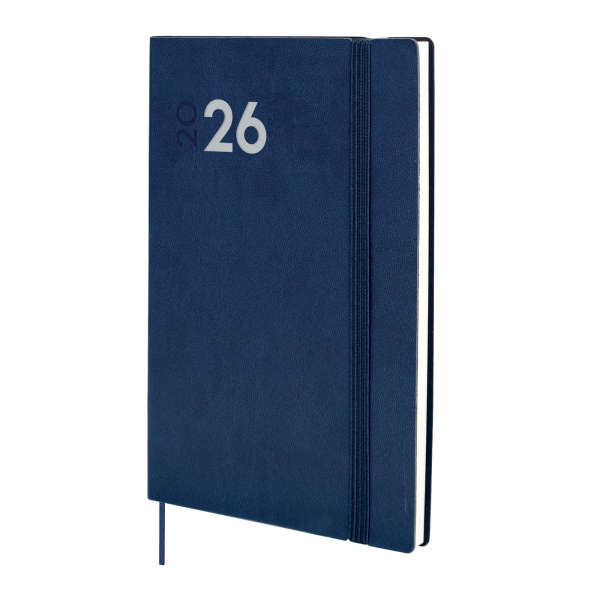 Finocam Dynamic Mara Agenda Profesional - Anual 2026 - Tapa Blanda - Cierre con Goma Elastica - Formato Y11 - 169x11x245mm - Semana Vista en Vertical - Color Azul