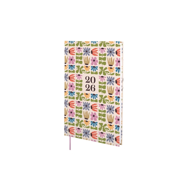 Finocam Dynamic Porto Design Agenda - Anual 2026 - Tapa Dura - Formato Y10 - 145x12x210mm - Semana Vista en Vertical - Tematica de Flores