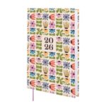 Finocam Dynamic Porto Design Agenda - Anual 2026 - Tapa Dura - Formato Y10 - 145x23x210mm - 1 Dia por Pagina - Tematica de Flores
