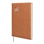 Finocam Dynamic Milano Agenda Profesional en Catalan - Anual 2026 - Tapa Dura Acolchada - Formato Y11 - 168x19x245mm - Semana Vista en Vertical - Color Marron