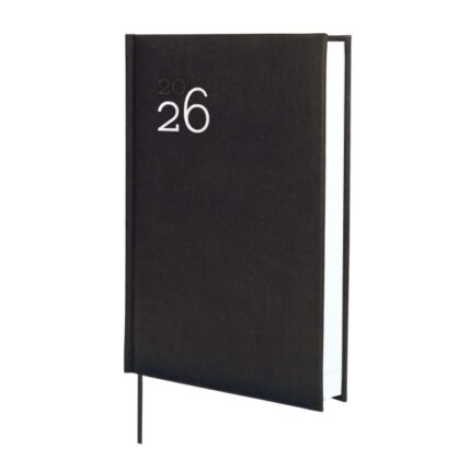 Finocam Dynamic Milano Agenda Profesional - Anual 2026 - Tapa Dura Acolchada - Formato Y10 - 143x29x210mm - 1 Dia por Pagina - Color Negro