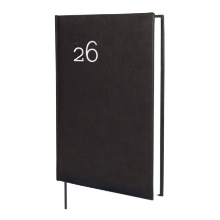Finocam Dynamic Milano Agenda Profesional - Anual 2026 - Tapa Dura Acolchada - Formato Y11 - 168x32x245mm - 1 Dia por Pagina - Color Negro
