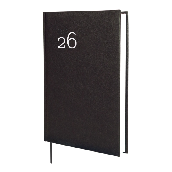 Finocam Dynamic Milano Agenda Profesional - Anual 2026 - Tapa Dura Acolchada - Formato Y11 - 168x32x245mm - 1 Dia por Pagina - Color Negro