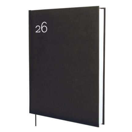 Finocam Dynamic Milano Agenda Profesional - Anual 2026 - Tapa Dura Acolchada - Formato Y12 - 214x30x275mm - 1 Dia por Pagina - Color Negro