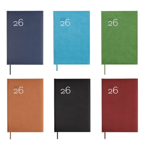 Finocam Dynamic Milano Pack de 8 Agendas Surtidas en Catalan - Anual 2026 - Tapa Dura Acolchada - Formato Y10 - 1 Dia por Pagina - Color Surtidos