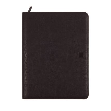 Finocam Focus Agenda Portadocumentos - Anual 2026 - Cierre de Cremallera - Formato E40 - 260x35x340mm - Semana Vista en Vertical - Color Negro
