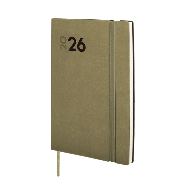 Finocam Dynamic Mara Agenda Profesional - Anual 2026 - Tapa Blanda - Cierre con Goma Elastica - Formato Y4 - 124x11x174mm - Semana Vista en Vertical - Color Verde