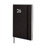 Finocam Dynamic Mara Agenda Profesional en Catalan - Anual 2026 - Tapa Blanda - Cierre con Goma Elastica - Formato Y4 - 124x11x174mm - Semana Vista en Vertical - Color Negro