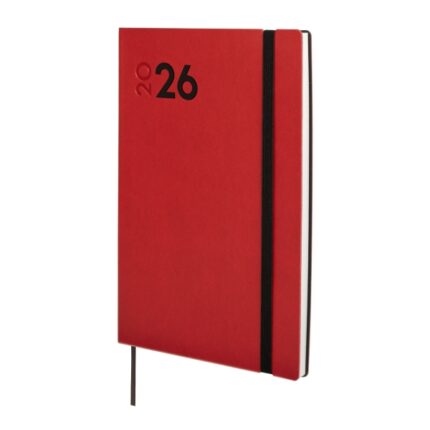 Finocam Dynamic Mara Agenda Profesional - Anual 2026 - Tapa Blanda - Cierre con Goma Elastica - Formato Y10 - 144x11x208mm - Semana Vista en Vertical - Color Rojo