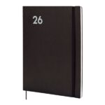 Finocam Dynamic Mara Agenda Profesional en Catalan - Anual 2026 - Tapa Blanda - Cierre con Goma Elastica - Formato Y12 - 214x11x275mm - Semana Vista en Vertical - Color Negro