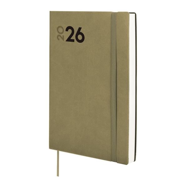 Finocam Dynamic Mara Agenda Profesional - Anual 2026 - Tapa Blanda - Cierre con Goma Elastica - Formato Y10 - 144x22x208mm - 1 Dia por Pagina - Color Verde