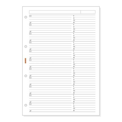 Finocam R4052 Recambio Telefonico para Agendas Open - Formato A4 - 210x5x297mm - Color Blanco