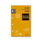Finocam C197 Recambio para Agendas Classic - Anual 2026 - Hojas Microperforadas - Formato 601 - 56x10x89mm - 2 Dias por Pagina - Color Blanco