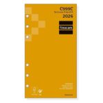 Finocam C999C Recambio para Agendas Classic en Catalan - Anual 2026 - Esquinas Microperforadas - Formato 609 - 94x6x171mm - Semana Vista Horizontal - Color Blanco
