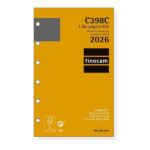 Finocam C398C Recambio para Agendas Classic en Catalan - Anual 2026 - Esquinas Microperforadas - Formato 603 - 79x18x127mm - 1 Dia por Pagina - Color Blanco