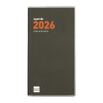 Finocam Min Agenda Plana - Anual 2026 - Formato Pl4 - 83x6x154mm - Mes Vista - Color Verde Oscuro