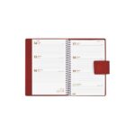 Finocam Duouno Agenda de Espiral - Bolsillo Interior - Anilla Portaboligrafo - Formato E10 - 155x212mm - Semana Vista Horizontal - Color Burdeos - immagine 2