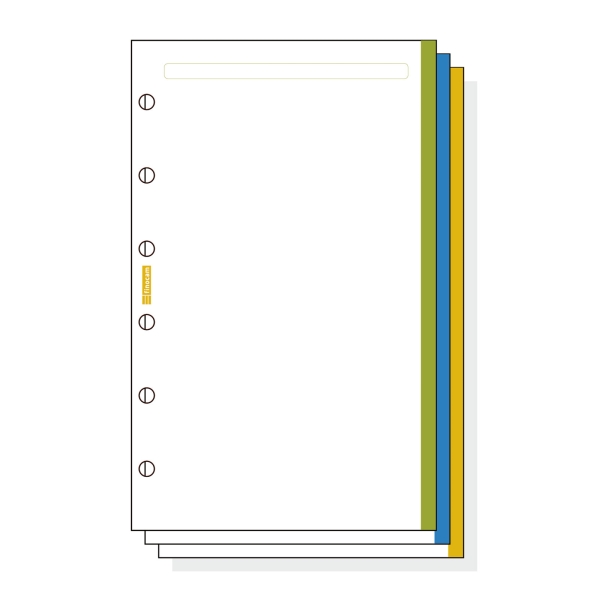 Finocam C345 Notas de Recambio para Agendas Classic - Liso con Banda de Color - Formato 603 - 79x127x5mm - Color Blanco