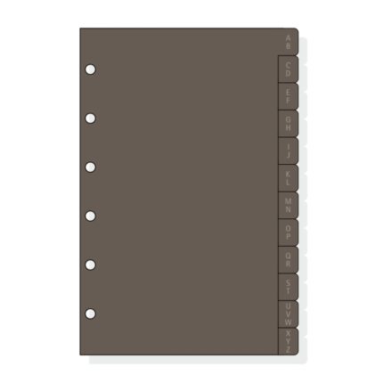 Finocam C361 Indice Alfabetico para Agendas Classic - 12 Solapas - Formato 603 - 86x127x3mm - PVC - Color Marron