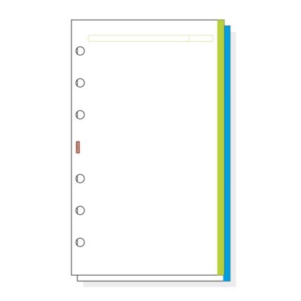 Finocam R445 Recambio para Agendas Open - Liso con Banda de Color - Formato 400 - 91x4x152mm - Color Blanco