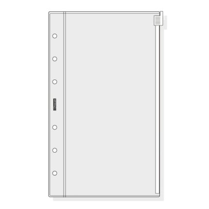 Finocam R471 Funda para Agendas Open - Cierre de Cremallera - Formato 400 - 103x2x153mm - PVC - Color Gris Claro