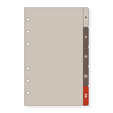 Finocam R563 Separadores Laterales para Agendas Open - 5 Solapas - Formato 500 - 129x2x181mm - PVC - Color Marron
