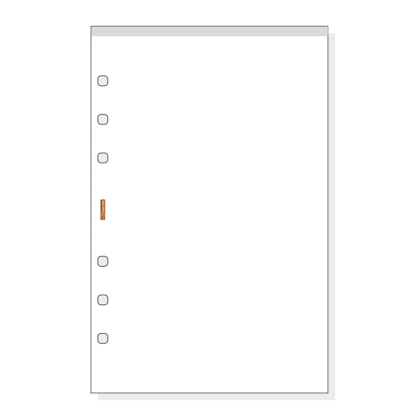 Finocam R567 Bloc de Notas para Agendas Open - Perforado - Formato 500 - 117x5x181mm - Liso - Color Blanco
