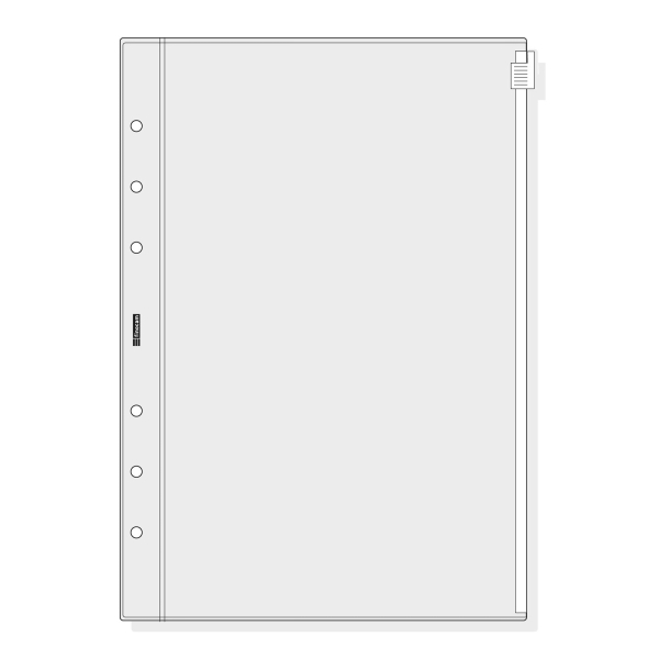 Finocam R571 Funda para Agendas Open - Cierre de Cremallera - Formato 500 - 129x2x182mm - PVC - Color Gris Claro