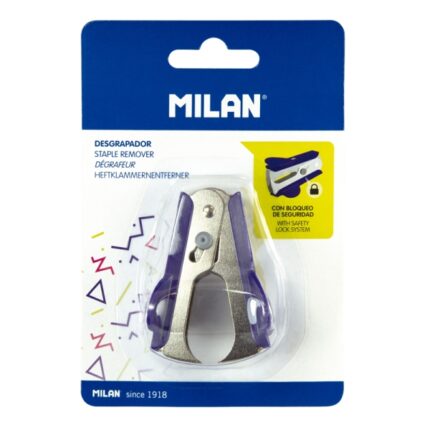 Milan Acid Quitagrapas - Recubrimiento Plastico - Cierre de Seguridad - Color Azul